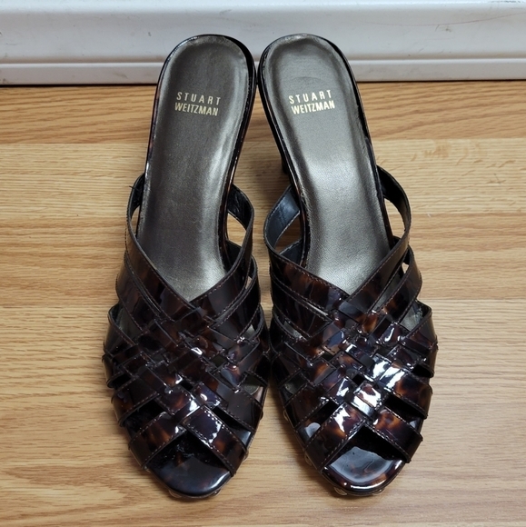 Stuart Weitzman Leather Jelly Tortoise Shell - Picture 2 of 7